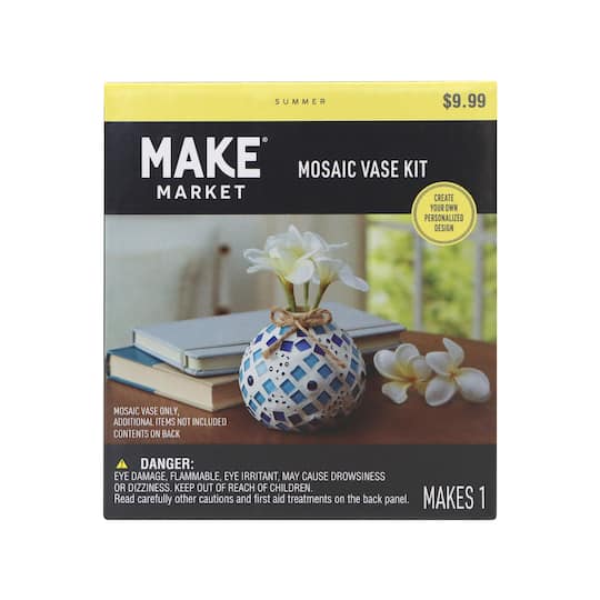 3.5" Cool Tones Mosaic Vase Kit by Make Market®